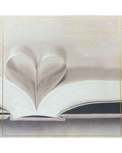 Confirmation card - Open book, heart fold