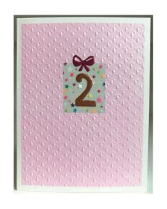 AGE 2 card - Starry gift box on pale pink
