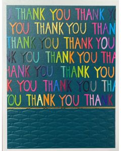 Thank You card - Colourful 'Thank You' repeated