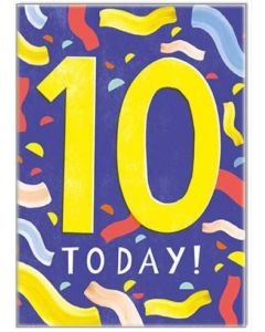 AGE 10 Card - Bold Yellow '10'