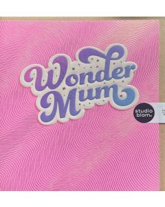 Mother's Day Card - Retro letters on pink 