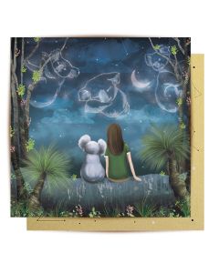 Greeting Card - Regeneration (Koala & Girl Under Stars)