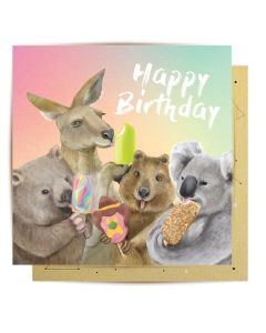 Birthday Card - Ice Cream Critters 