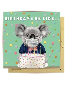 Birthday Card - Koala with Mask