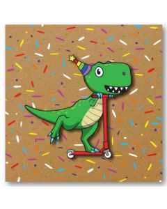 Birthday Card - Dinosaur on Scooter 