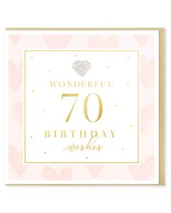AGE 70 Card - Jewelled Heart