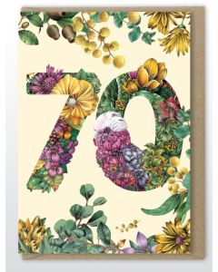 70th Birthday card - Galah in greenery