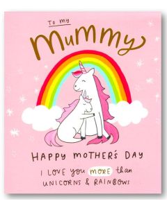Mother's Day Card - Unicorns & Rainbows