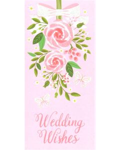 WEDDING Card - Money Wallet/Gift Card Holder (Pink Flowers)