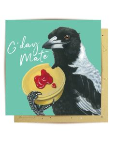 Greeting Card - Meat Pie Magpie