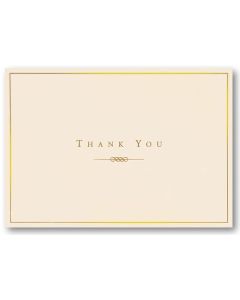 Boxed Thank You Cards - Gold & Cream
