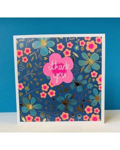 THANK YOU Card - Neon Flowers