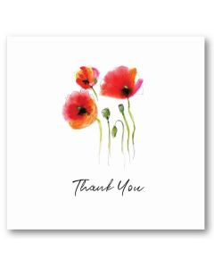 Thank You Cards (small) - Red Poppies