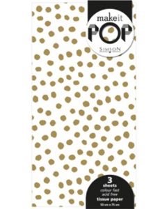 Tissue Paper - Dotty GOLD (3 sheets)