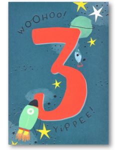 AGE 3 Card - Space Rockets