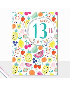 AGE 13 Card - Flowers & Fruit
