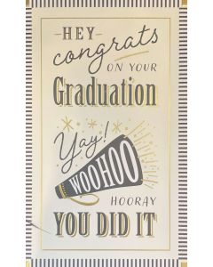 Graduation card - 'WooHoo' megaphone
