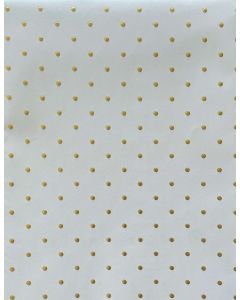 Folded Wrapping Paper - Gold dots on white
