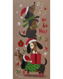 Christmas Money Wallet/Gift Card Holder - Stacked dogs 