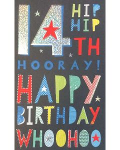 AGE 14 Card - Hip Hip Hooray