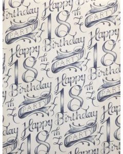 Folded Wrapping Paper - 18th Birthday 