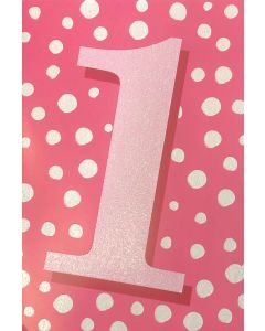 AGE 1 Card - Sparkly '1' & Spots 