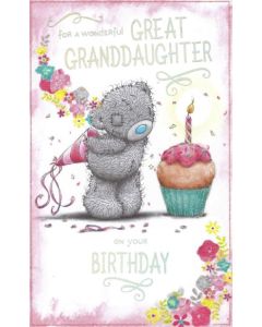 GREAT-GRANDDAUGHTER Card - Bear & Cupcake