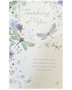 Thinking of You - Dragonflies & flowers