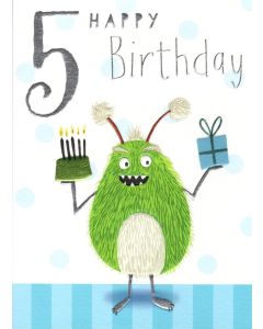 AGE 5 Card - Green Monster