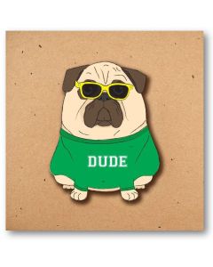 Greeting Card - Pug Dude