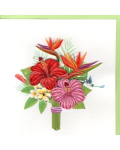 Quilling Card - Tropical Flowers