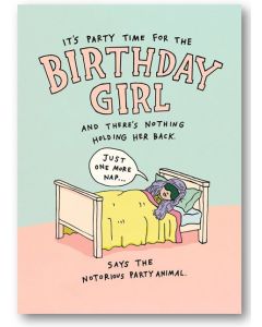 Birthday Card - Nap Girl