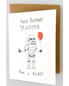 Birthday card - Stormtrooper with balloon