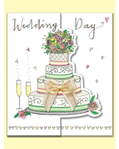 Wedding Card - Cake with Ribbon Bow