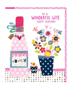 'To a Wonderful Wife Happy Birthday' Card