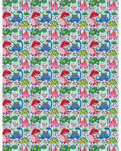 Folded Wrapping Paper - Cute Dinosaurs