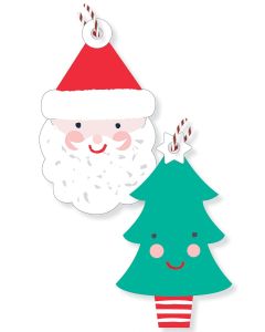 Christmas Tags (Pack of 10) - Santa & Tree