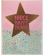 NIECE Birthday Card - Gold Star