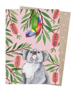 Greeting Card - 'Outback Antics' (Koala & Lorikeet)