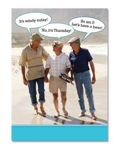 Birthday Card - Guys on Beach