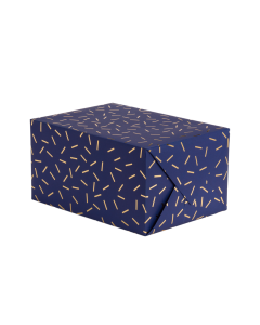 Folded Wrapping Paper - Gold Bars on Indigo