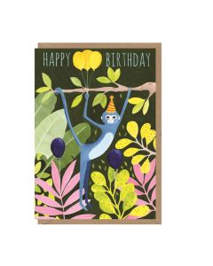 Birthday card - Monkey on branch
