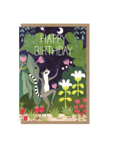 Birthday Card - Dancing Lemur