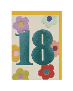 AGE 18 card - Retro Flowers