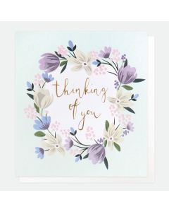 THINKING OF YOU Card - Floral Garland