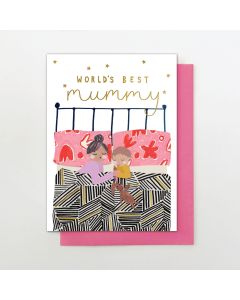 MUMMY card - 'World's Best Mummy' bed