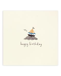 Birthday card - Sail boat on waves 