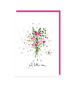 GET WELL Card - Painted Flowers