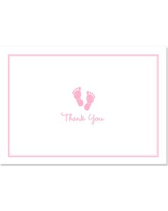 Boxed Thank You Cards - Baby Steps PINK