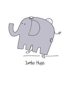 Greeting card - 'Jumbo Hugs' elephant